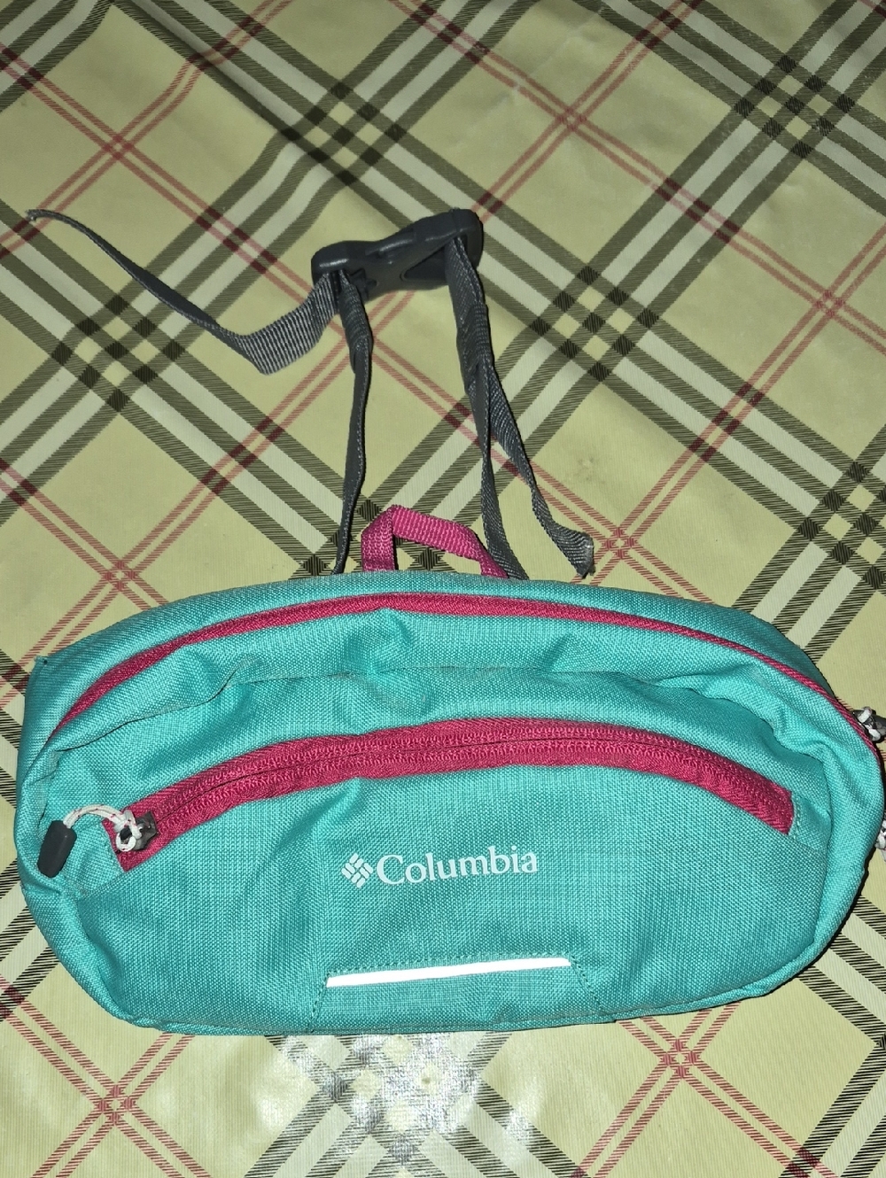 Columbia Bell Creek Teal and Pink Mini Waist Pack Fanny Bag Pouch
